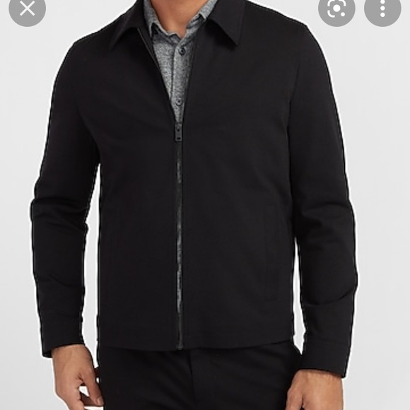 Express Full Zip Lined Wool Blend Moto or Collarless Bomber Jacket Coat - Picture 15 of 16